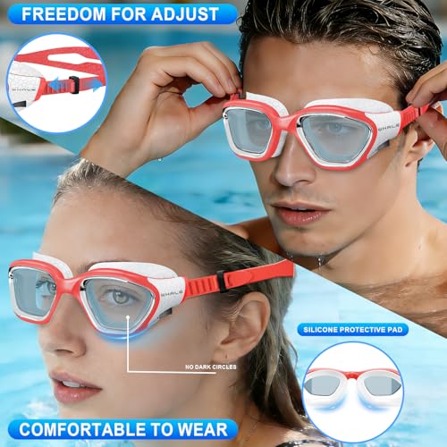 Image of Whale Swim Goggles, HD Anti-Fog Goggles, Unisex | 100% UV Protection | Anti-Fog Design Clear Wide-Angle Underwater View