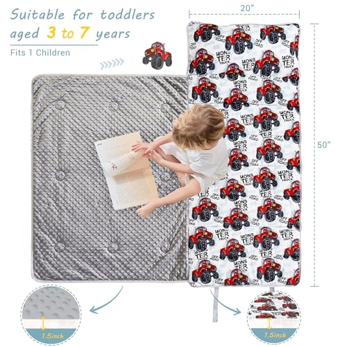 Image of Lasoftan Toddler Nap Mat with Pillow and Blanket, Extra Large Rolled Napping Mats,Slumber Bags for Boys Girls,Kids Sleeping Bag for Daycare, Preschool Travel Camping