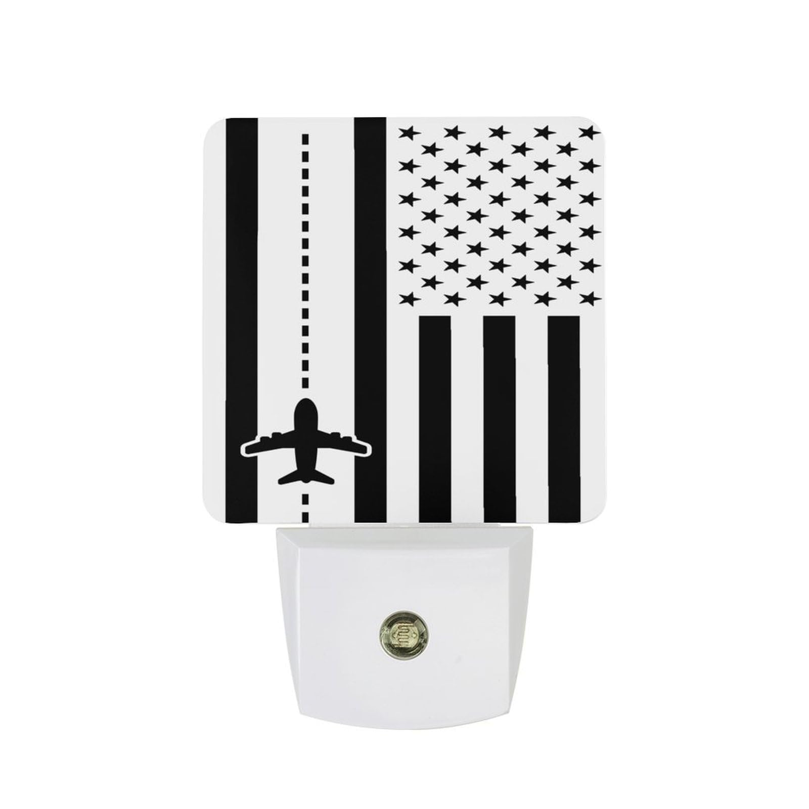 Nqrxadcrt Style Airplane Pilot Us Am-Ericans-Flag Night Light Plug In Wall Lights Bedside Lamp Bedrooms Home Hallways Decoration