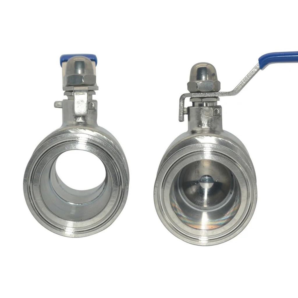 valvola a sfera, valvola a sfera in acciaio inox, 1 Pz 3/4 "1" 1-1/4 "1-1/2" 1-3/4 "2" Valvola a sfera sanitaria in acciaio inossidabile 19mm-51mm Tri Morsetto 50.5mm 64mm Valvola a sfera con ghiera(5