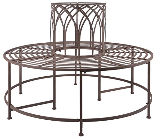 Esschert Design Baumbank aus Metall, 120 x 120 x 86 cm, für Bäume bis 42...