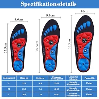 Solette Magnetiche Originali, 1 Paio (44-47) Solette per Digitopressione Originali, Solette Scarpe Magnetiche per Agopressione, Solette Ortopediche Magnetiche per Donna e Uomo