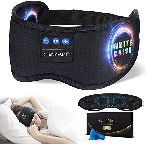 Sleep Headphones,Sleep Mask for Men Women,White Noise Bluetooth Sleeping Eye Mask,3D Sleeping Headphones for Side Sleepers Sleep Mask with Headphones Gifts