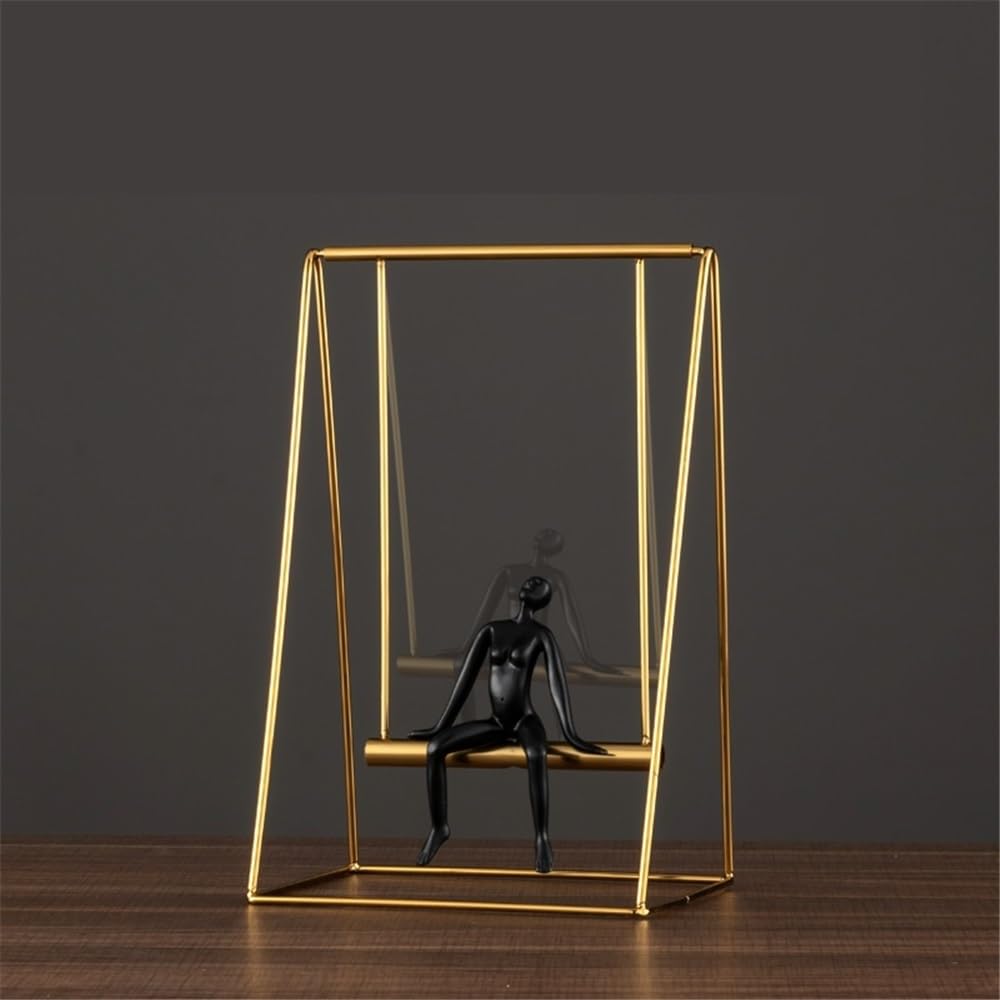 Dekoracje Stołu Nordic Home Kreatywna żywica stopowa huśtająca się figura rzeźba dekoracja wnętrz ozdoby, 19 * 14 * 29cm Statua Sztuki