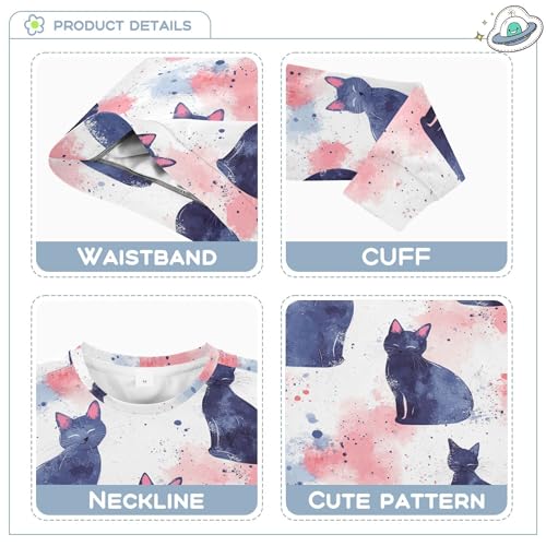 Funny Cat Shabby Chic Little Girls Pullover Hoodie Long Sleeve Outerwear for Kids Party 4T3