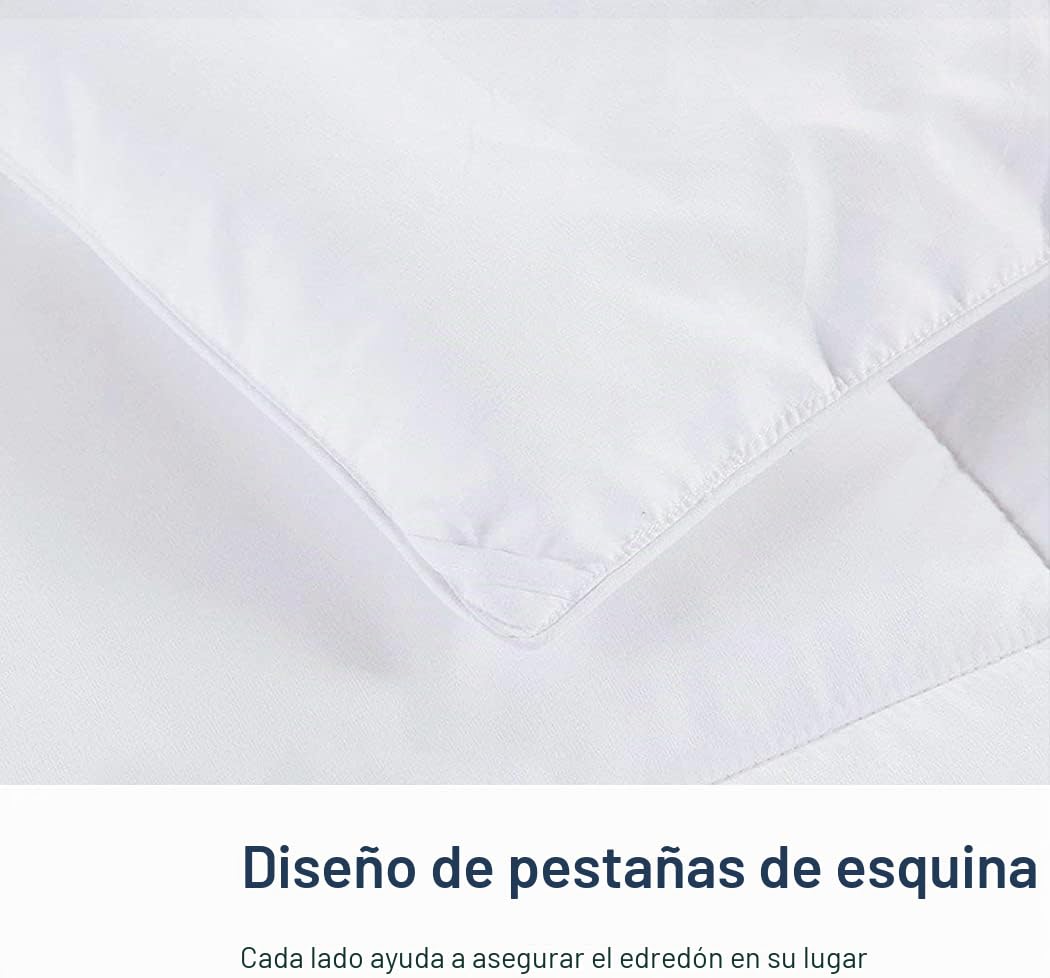 ACCURATEX Edredón 240x220 cm - 450GSM Esponjoso, Alternativa al Plumón, Colección Hotelera, Suave y Cálido para Invierno, 8 Pestañas de Esquina, Lavable a Máquina, Blanco