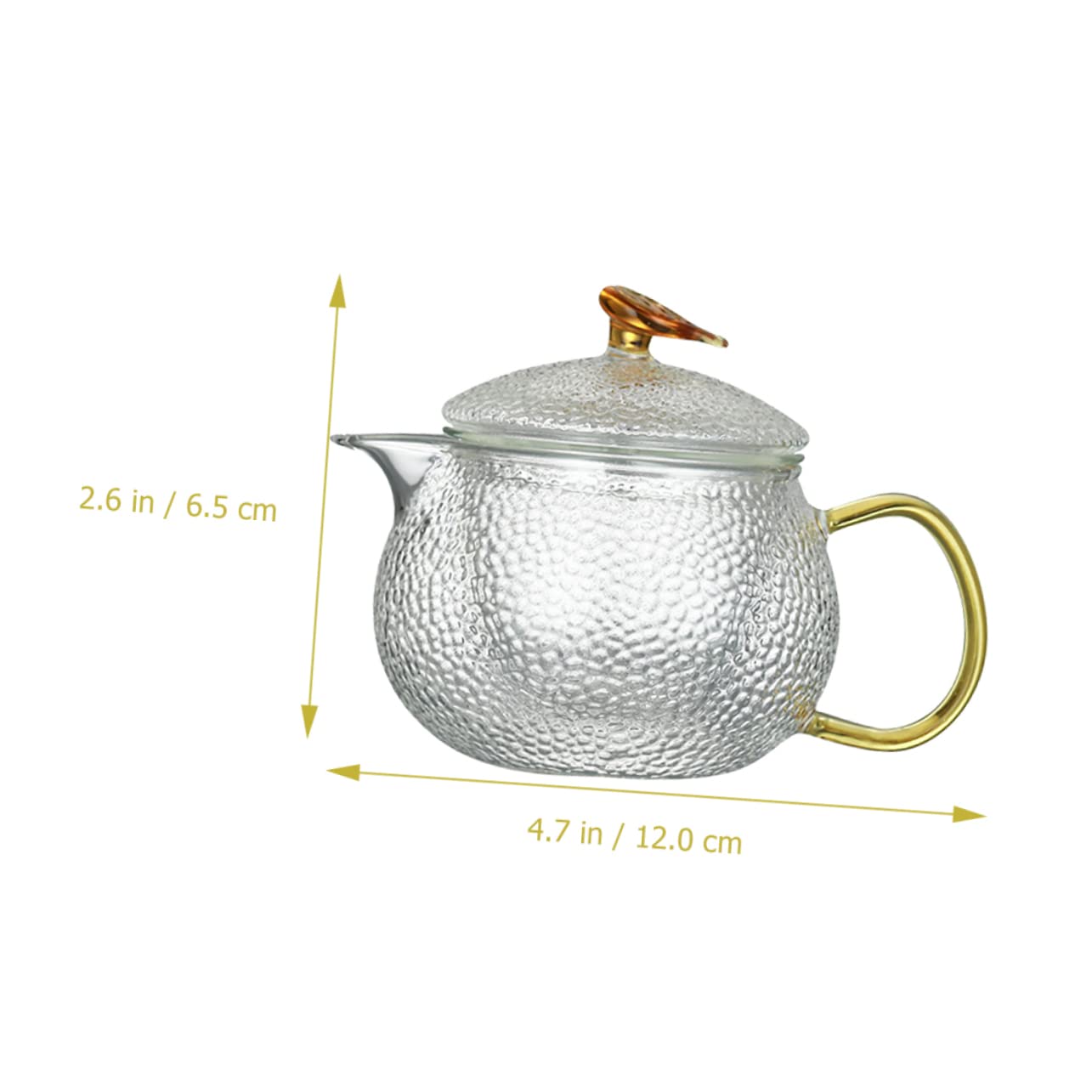 Zestaw do herbaty Kung Fu ze szklanym dzbankiem o wzorze młotka i ergonomicznym uchwytem do użytku domowego, do herbaty kwiatowej i herbaty