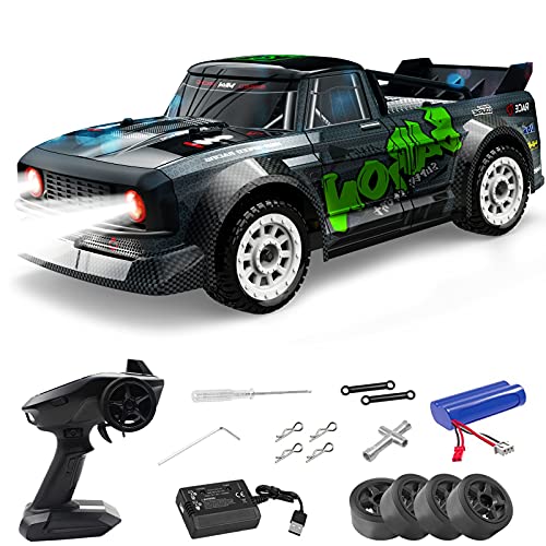 Dollox Remote Control Drift Car RC High Speed Cars, 1/16 2.4G 4WD RC Drift Racing Car 4X4 Off-Road Truck Fast 20MPH RC Buggy Speed & Steering Control Electric Vehicle Toy with Lights for Kids Adults