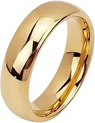 Aliança de Casamento Banhada a Ouro 18k Noivado Classica Premium 5,9mm Boleada Luxo Original Avulsa