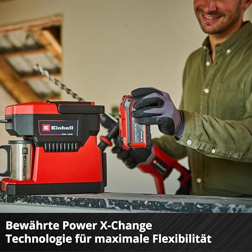 Einhell Akku-Kaffeemaschine TE-CF 18 Li Power X-Change (18 V, 240 ml Wasserbehälter, für Filterkaffee & Kaffeepads, Tragegriff, inkl. Kaffeetasse, inkl. 5,2 Ah Akku & Ladegerät) – Bild 7