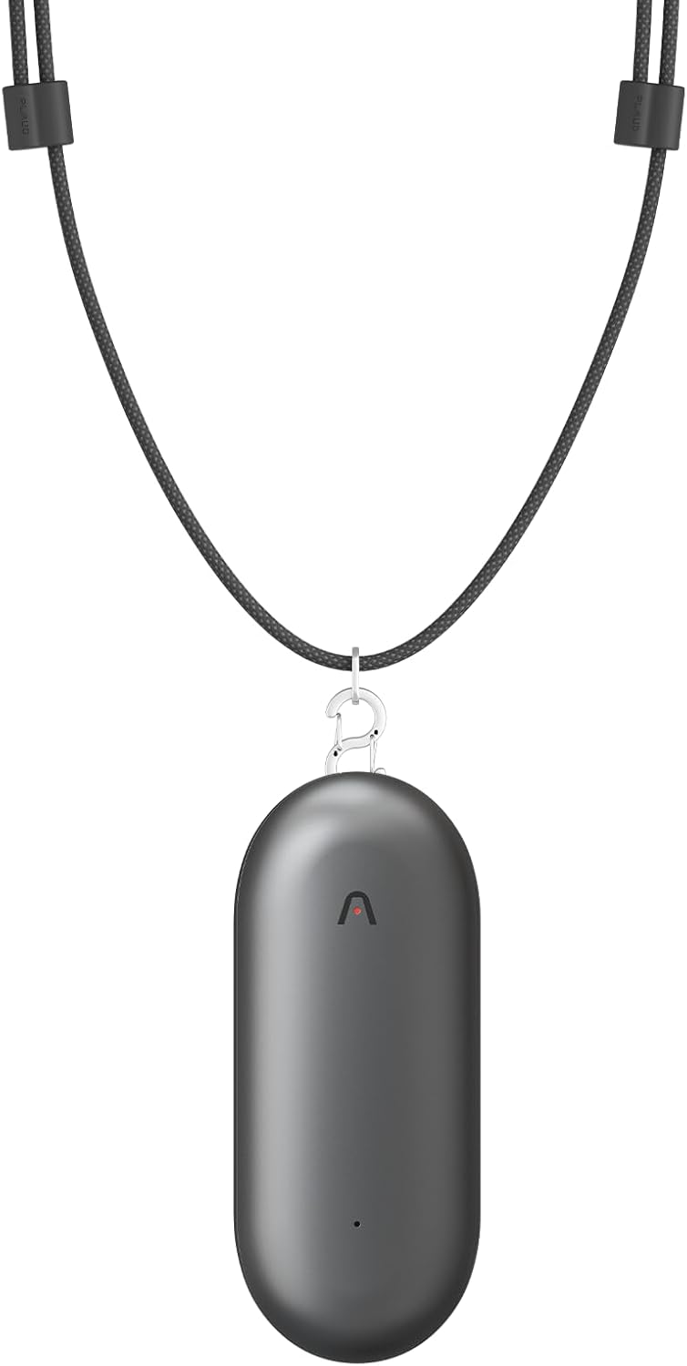 Plaud NotePin AI Voice Recorder, Voice Recorder with Neck Strap Lanyard, Transcribe & Summarize with AI Technology, 64GB Memory