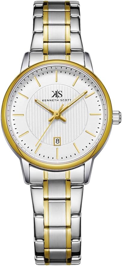 Kenneth Scott Women's White Dial Analog Watch - K22528-TBTW