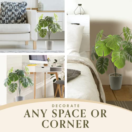 Artificial Monstera Plant With Pot - Swiss Cheese Plant, Fake Plant For Living Room Decor, Artificial Indoor Plants, Artificial Tree For Bedroom Decor, Artificial Plants For Home Decor Indoor #TOP3