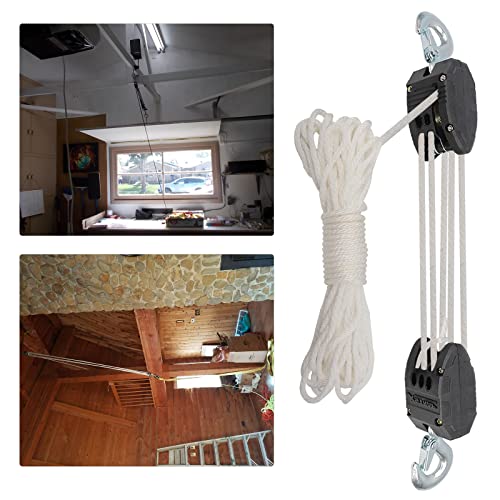 Rope Ladder XSTRAP STANDARD Heavy-Duty 2,000LB Rope Hoist Pulley 50 Feet Wheel Block And Tackle System With 2pk 18 Inch Soft Loops For Animal Husbandry Garage Warehouse Constructions Block And Tackle Pulley