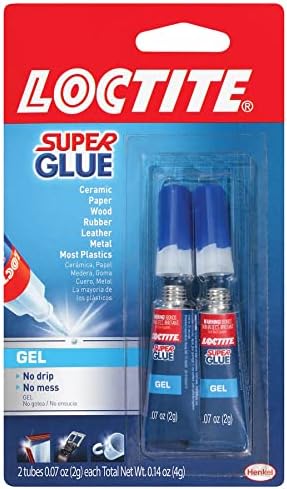 Loctite Super Glue Gel, Clear, 0.07 fl oz Tube, 2 Pack - Superglue for Plastic, Wood, Metal, Crafts & Repair, Cyanoacrylate Adhesive Instant Glue, Quick Dry