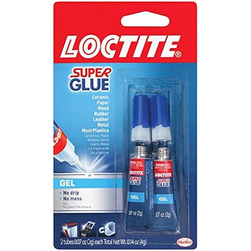 Loctite Super Glue Gel, Clear, 0.07 fl oz Tube, 2 Pack - Superglue for Plastic, Wood, Metal, Crafts & Repair, Cyanoacrylate Adhesive Instant Glue, Quick Dry
