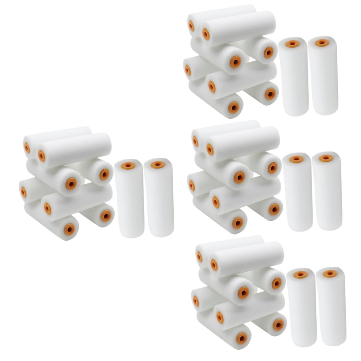 Yardwe 4 Sätze Schwammwalzenbürste Rollenabdeckung Farbrollerrahmen Malerei Schwammfarbe Roller Farbroller Aus Schaumstoff Zum Malen Vinyl Klein Wände Weiß 10 Stück * 4