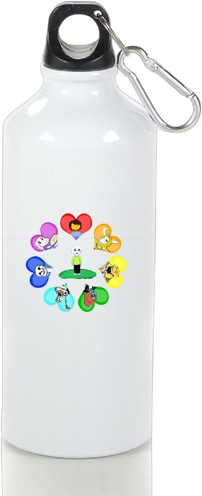 Love Cartoon Role Portable Custom Outdoor Sport Kettle White With Carabiner Hook,400-600ml /6.5OZ