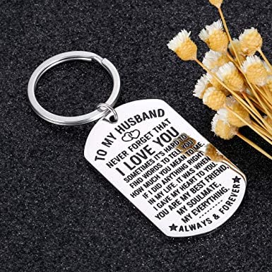 Image of Anniversary Valentines Birthday Boyfriend Girlfriend Gifts keychain