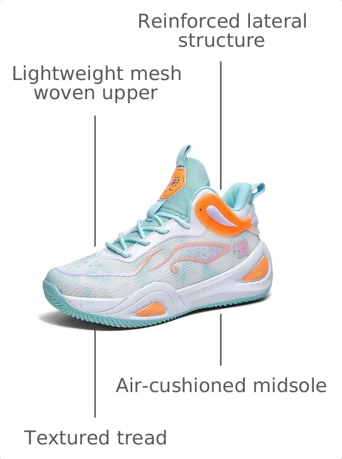 Image of Womens Mens Basketball Shoes High Top Fashion Volleyball Sneakers Breathable Lace Up Non Slip Sport Outdoor Shoe for Unisex