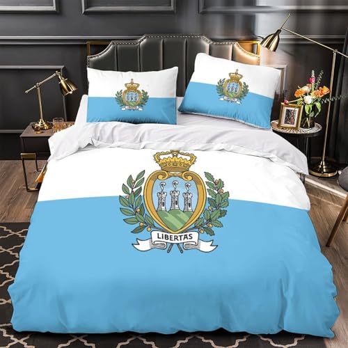 Parure de lit 260x220cm imprimé 3D Marino microfibre douce