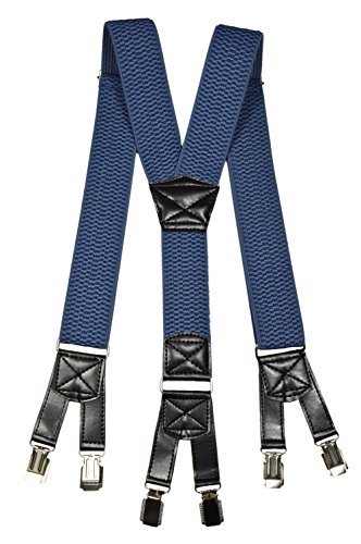 Olata Tirantes Resistentes En Forma De Y Con Diseño De Seis Clips - 4 cm. Azul