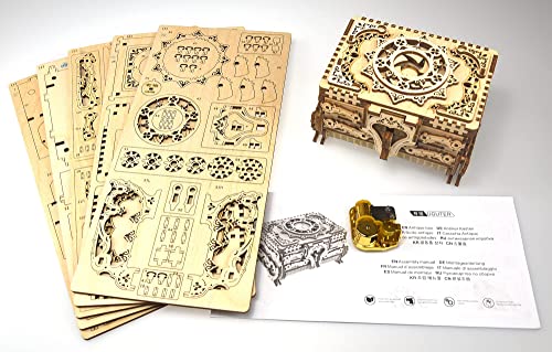 Koolshare Uguter 3D Wooden Puzzle Mechanical Treasure Box Jewelry Storage Music Box Kit Diy Home Decoration Laser-Cut Mother'S Day Stunning Gifts For Adults Teens Kids thumb #5
