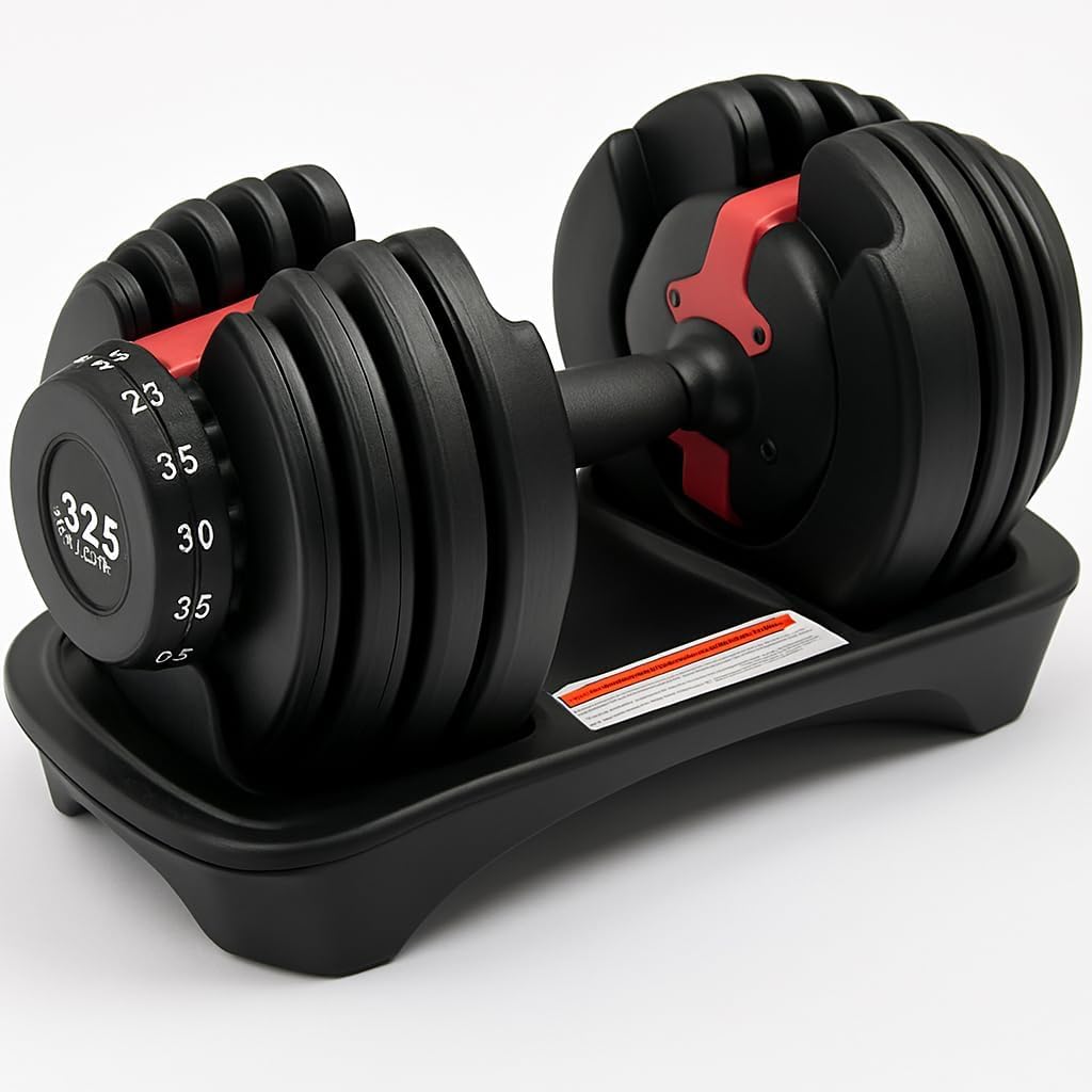 Adjustable Dumbbell 24kg / 40kg – Quick Dial Weight System, Anti-Slip Handle, Space-Saving Home Gym Weights, Available as Single or Pair (24kg; Pack of 1)