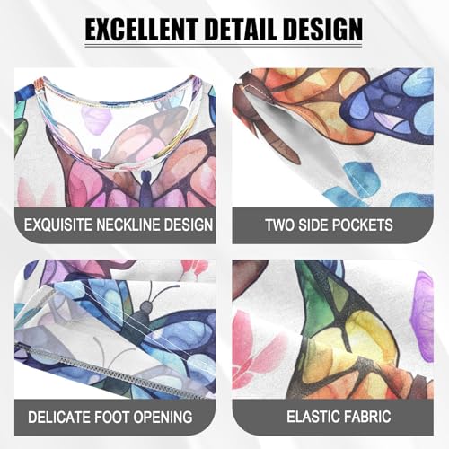 senya Short Sleeve Pajamas Sets Summer Cotton Sleepwear Butterfly Neon Colored Glass4