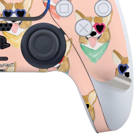 Skinit Decal Gaming Skin Compatible with PS5 Slim Digital Edition Bundle - Officially Licensed Bouffants and Broken Hearts Corgi Love Design