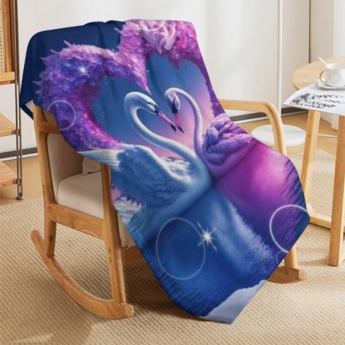 Couvertures flannel cygne chaude et lavable en machine facile - 7