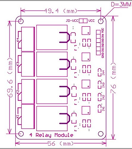 Heevhas 5V 4-Kanal Relais Modul Mit Optokoppler – Produktbild-Vorschau 2