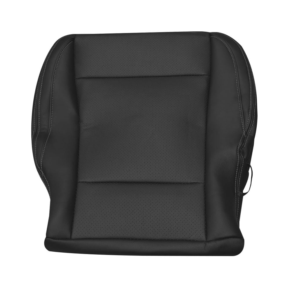 Zieichy Perforated Leather Front Driver Side Bottom Replacement Seat Cover Black Compatible with Ford F150 Lariat 2015 2016 2017