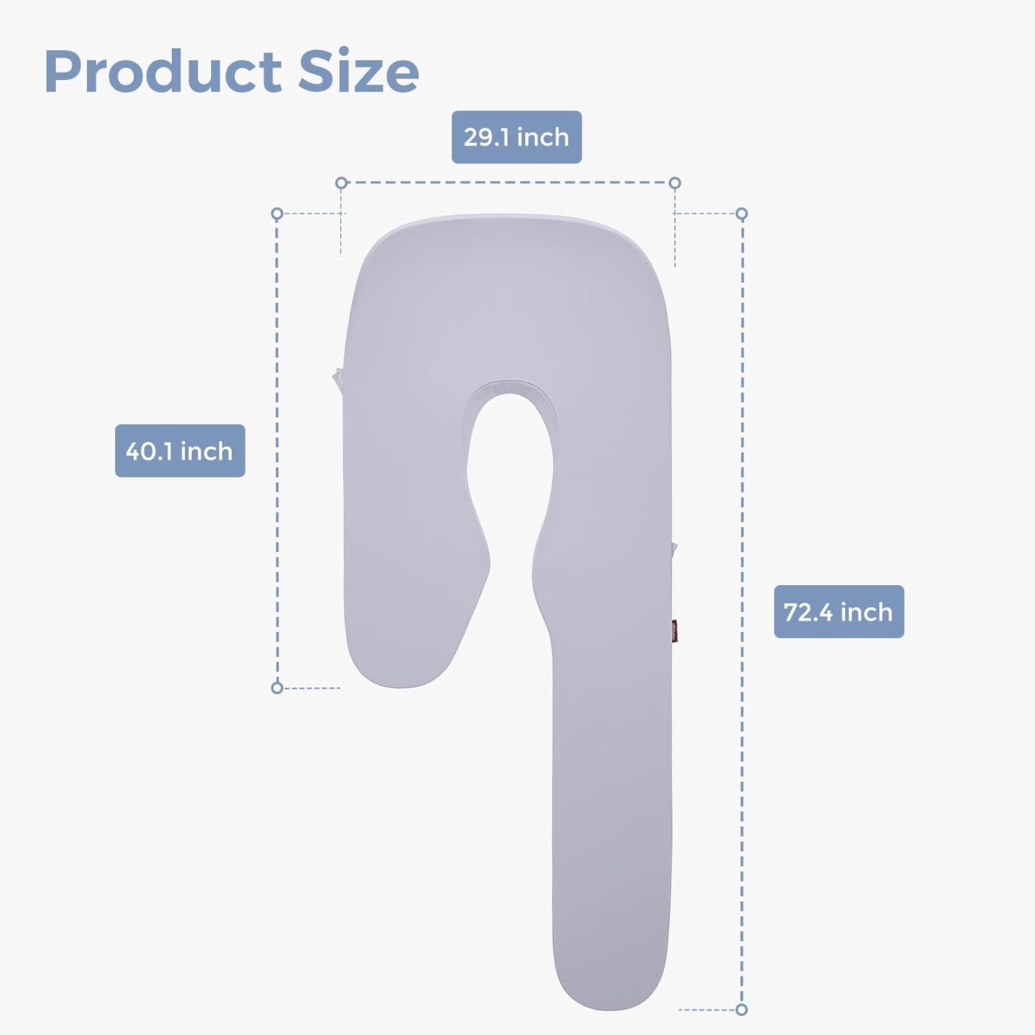 Momcozy Cooling Pregnancy Pillow Cover for Dreamlign U Pro Maternity Pillow for Sleeping, Adjustable Leg Pillow, Support for Back, Hip, Belly for Pregnant Women, 50-72 in Body Pillow, Only Pillowcase