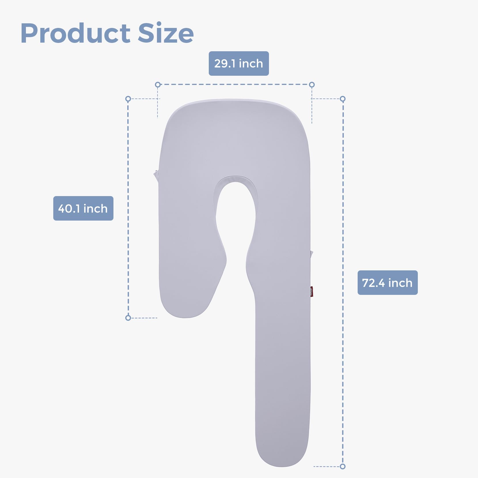 Momcozy Cooling Pregnancy Pillow Cover for Dreamlign U Pro Maternity Pillow for Sleeping Adjustable Leg Pillow Support for Back Hip Belly for Pregnant Women 50-72 in Body Pillow Only Pillowca product thumbnail 8