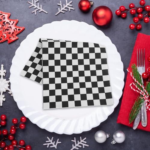 Servilletas de papel de diseño elegante en negro y blanco KICHOUSE 4