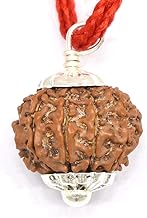 PRIYA BEADS : 9 Mukhi Rudraksha Pendant, Lab Certified - Nine Mukhi Original Rudraksha Pendant for Men & Women, Original,Charged with Energy, Color Brown