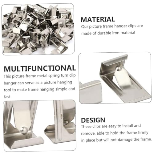 Image of Tofficu Classic Colors Iron 60pcs Photo Frame Hardware Set Spring Clamps Hanging Tape Nailless Hangers D-Ring Hangers