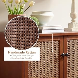 Sideboardbuffetcabinetrattanstoragecabinetaccentcabinetbohocredenzasbuffettableconsolecoffeebarcabinetwith2doorforhallwayentrywaydiningroomlivingroomwalnut Urban Country Home Decor Sideboard buffet cabinet rattan storage cabinet accent cabinet boho credenzas buffet table console coffee bar cabinet with 2 door for hallway entryway dining room living room walnut urban country home decor