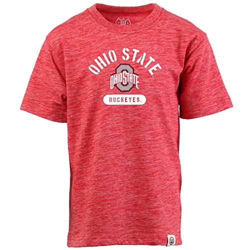 Wes and Willy NCAA Kids S/S Cloudy Yarn Tee Ohio State Buckeyes 6 Cherry