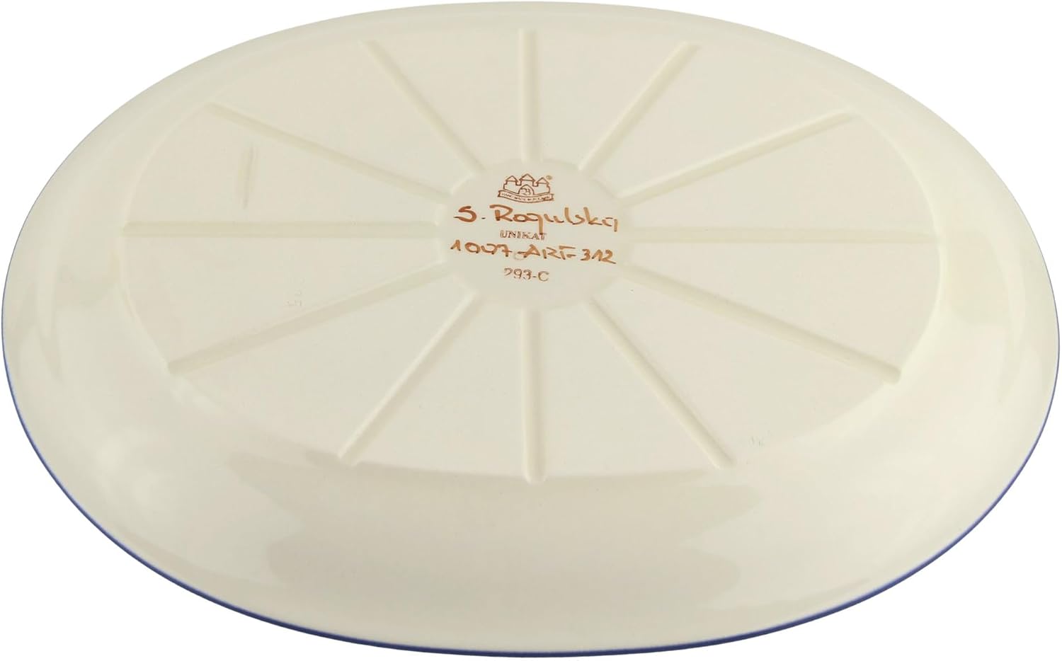 Polish Pottery Oval Platter 13.5" L 10.5" W by Zaklady Boleslawiec | Floral Garden Unikat Signature Pattern Polish Stoneware