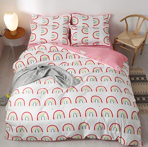 FSFGDFG Super King Size Juego de Cama de Moda Rainbow Family Set Sába
