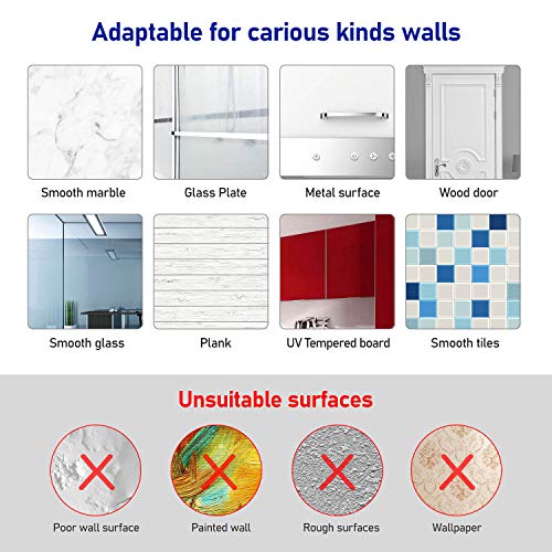 Facury Large Adhesive Hooks 22Ib(Max), Waterproof And Rustproof Wall Hooks For Hanging Heavy Duty, Stainless Steel Towel And Coats Hooks To Use Inside Kitchen, Bathroom, Home And Office, 8Pack #TOP5