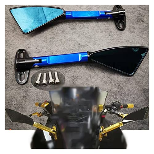 Espejo azul de manillar CNC para solucionar reflejos en moto 3