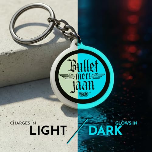 Image of Mi Glow Store Glow in Dark Keychain for Bike Men | Gift for Man | Bike Accessories | Charges in Light Glows in Dark | Key chain for Bike