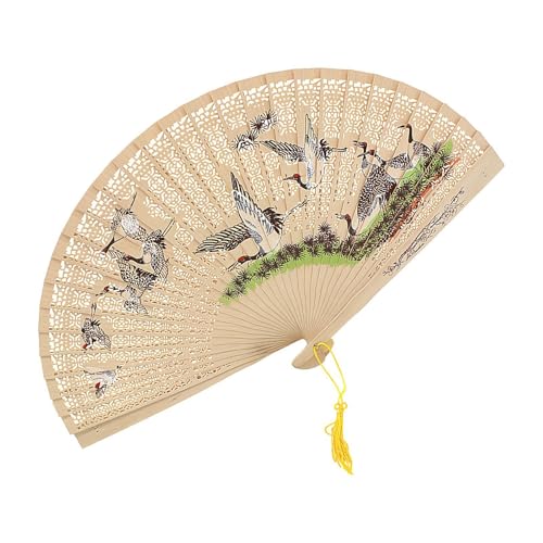 Ventilador oriental vintage, ventilador de mano oriental - Ventilador plegable japonés con borla vintage - Acción para días calurosos enfriando amantes culturales tradicionales bailando accesorios par