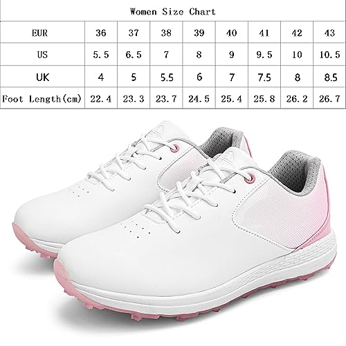 Zapatos de golf de cuero para mujer con diseño impermeable y suela cómoda sin pinchos 3