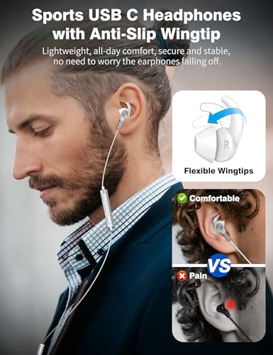 Casque Type C pour course à pied et trajets quotidiens compatible Xiaomi 17T blanc
