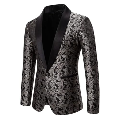 Men Cashew Flower Blazer Suit for Wedding Party Dress Red Blue Black Fashion Coat4