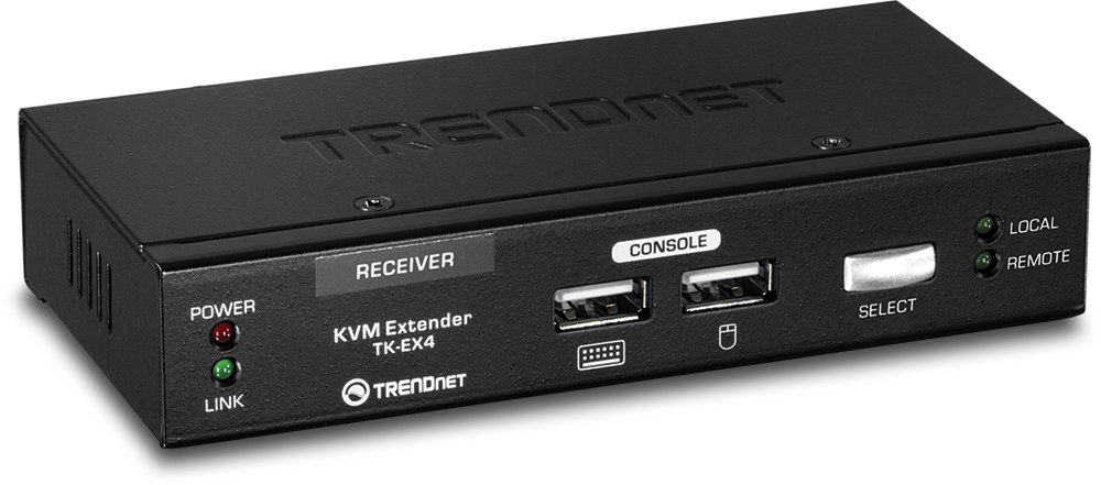 TRENDnet, TK-EX4, Kit d'extension KVM VGA USB, Étendez les commandes du clavier/vidéo/souris, jusqu'à 100 mètres (328 pieds)